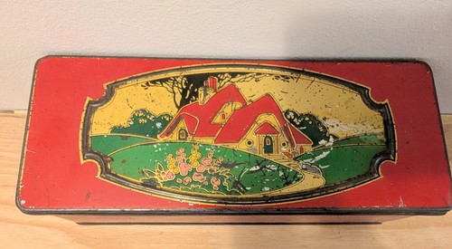 Vintage biscuit tin - biscuit, (now