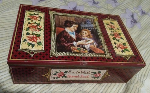 Vintage biscuit tin east - biscuit,