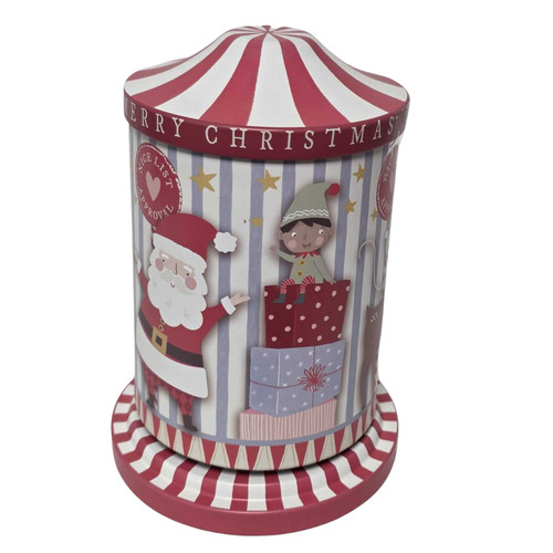 Christmas musical carousel tin - christmas,